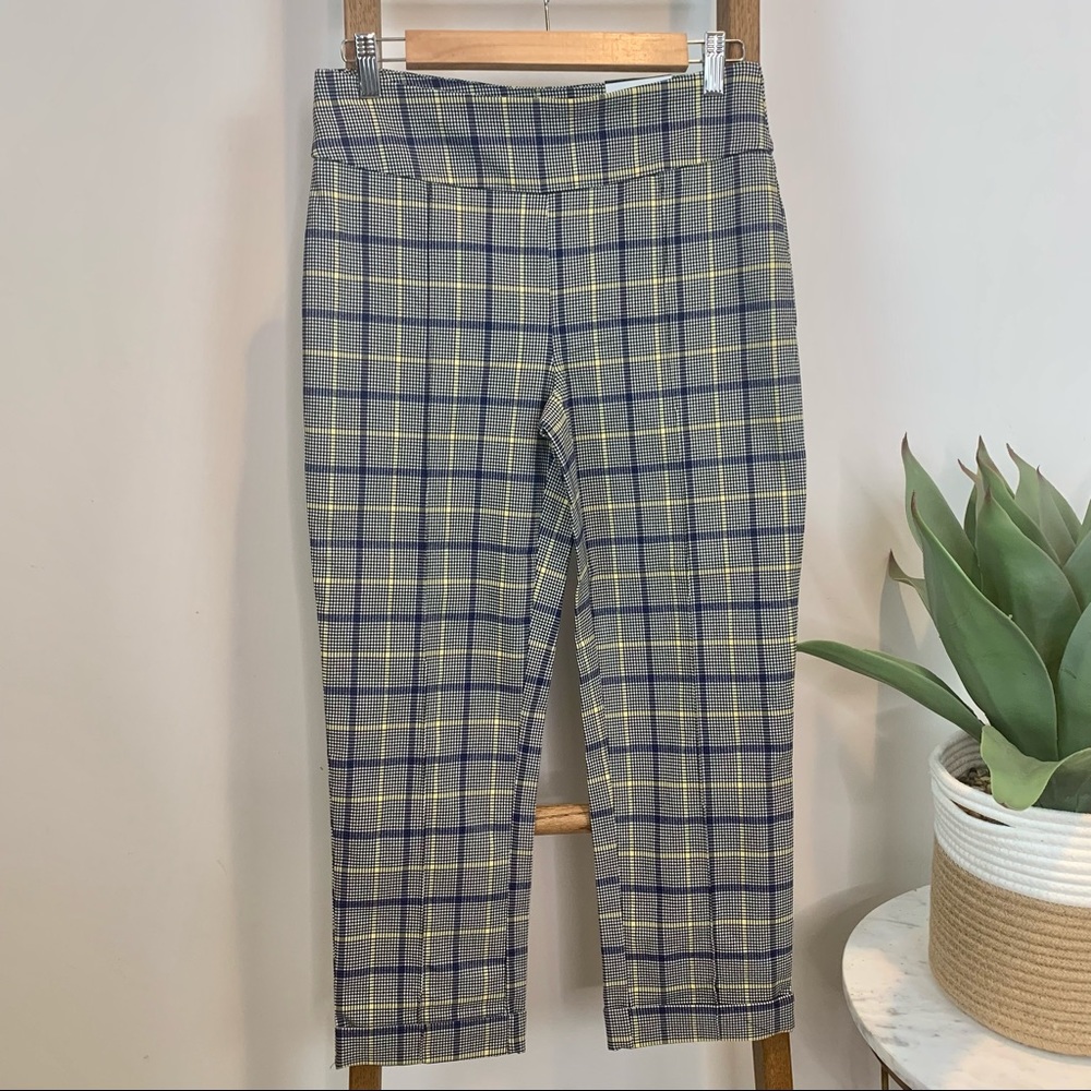 Stretchy Plaid Pants, Size S